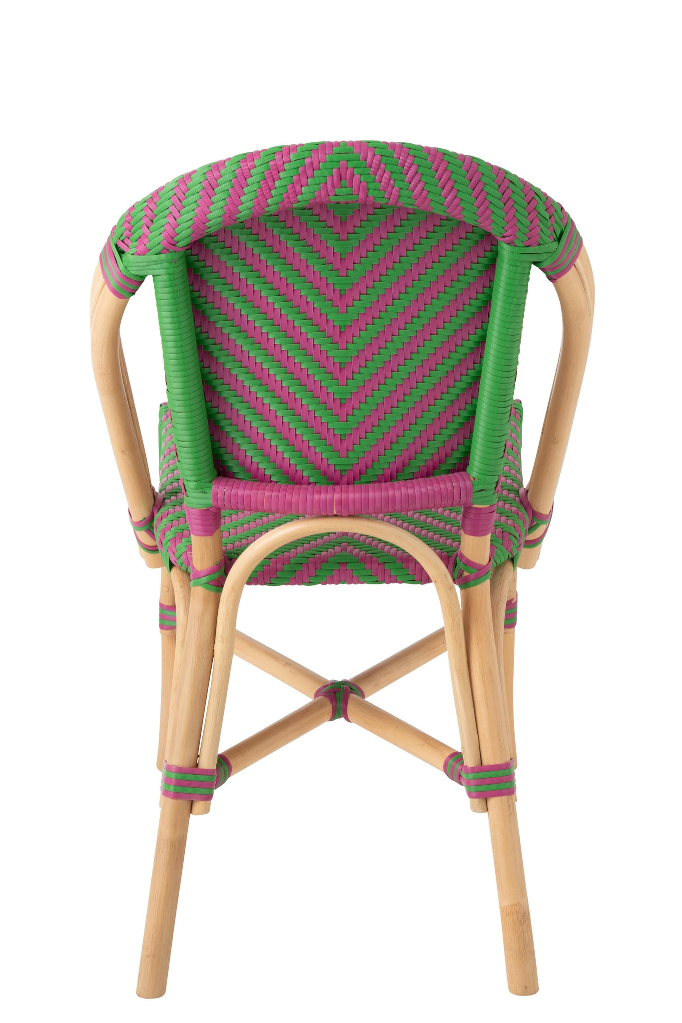 Outdoor Stoel Geo Rond Rotan Roze/Groen J-Line