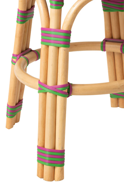 Outdoor Kruk Geo Rond Rotan Roze/Groen J-Line