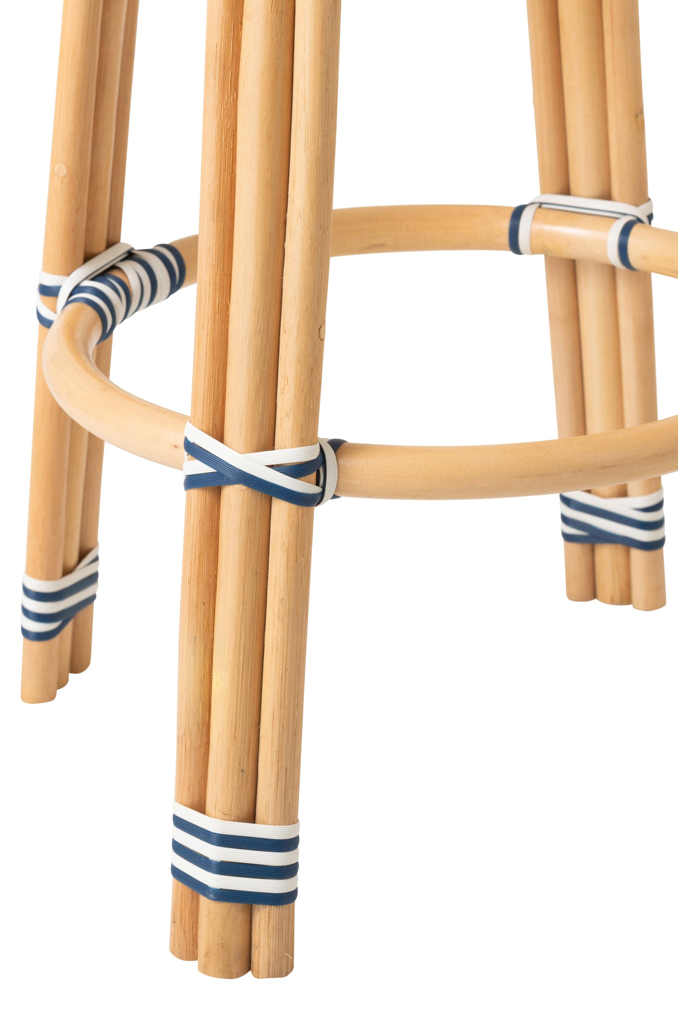 Outdoor Barkruk Geo Rond Rotan Blauw/Wit J-Line