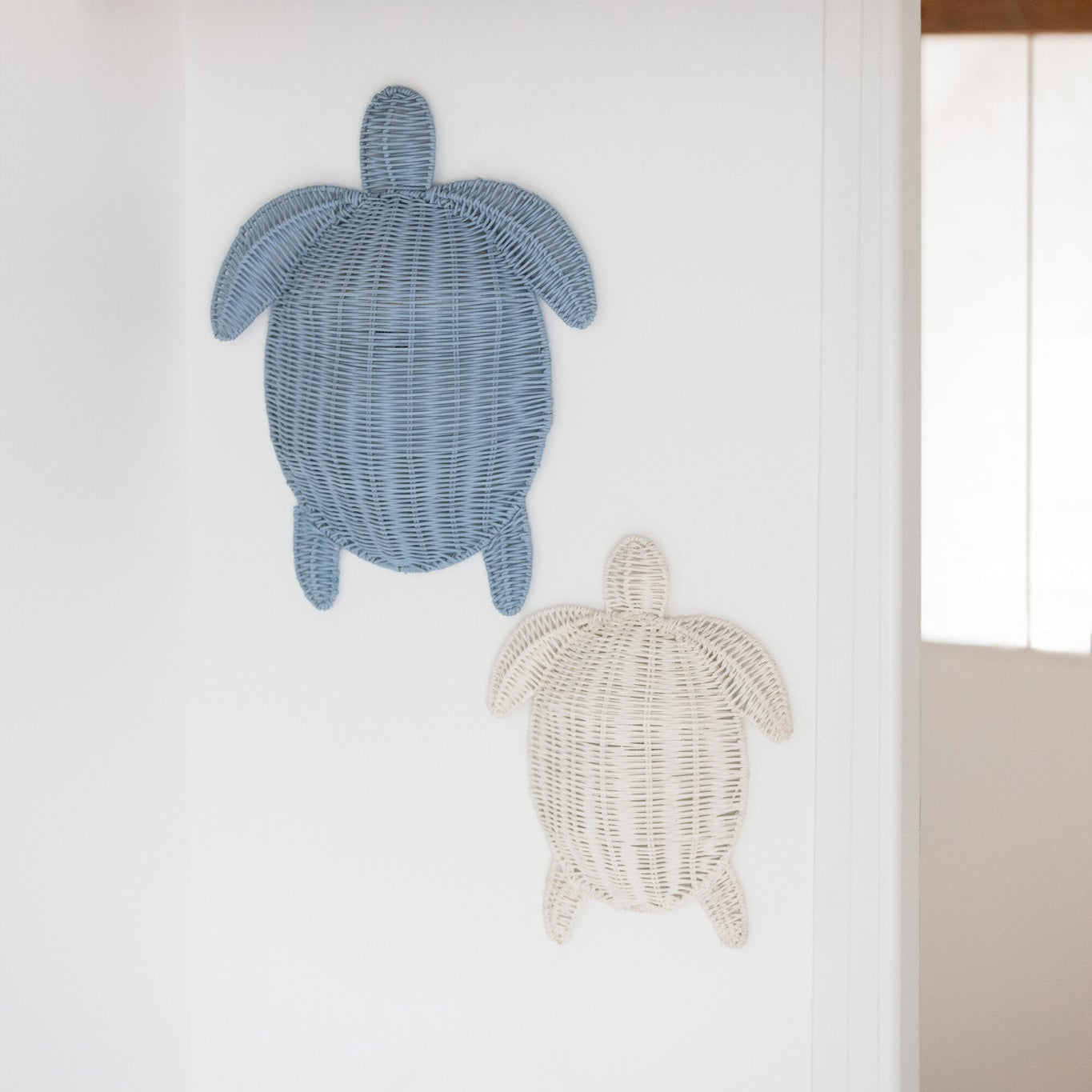Wanddecoratie Turtle Ijzer Lichtblauw Large J-Line