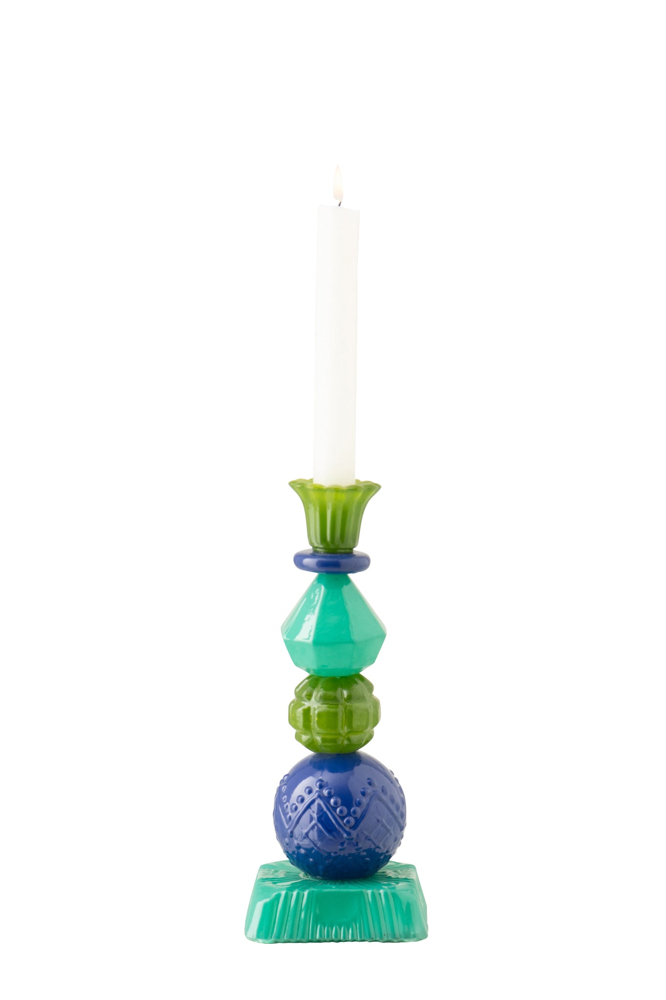 Kaarshouder Glas Azuurblauw/Blauw Small J-Line