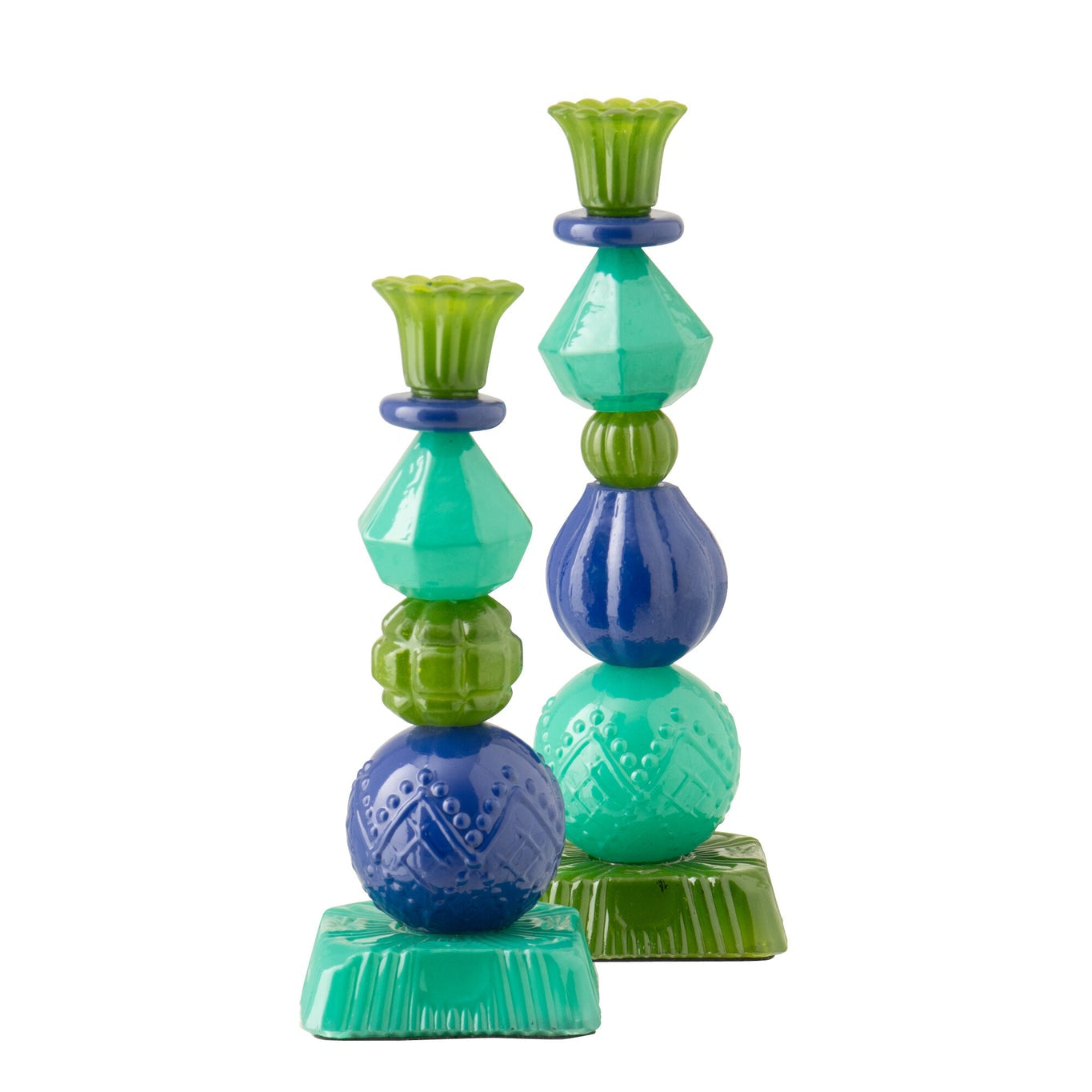 Kaarshouder Glas Azuurblauw/Blauw Large J-line