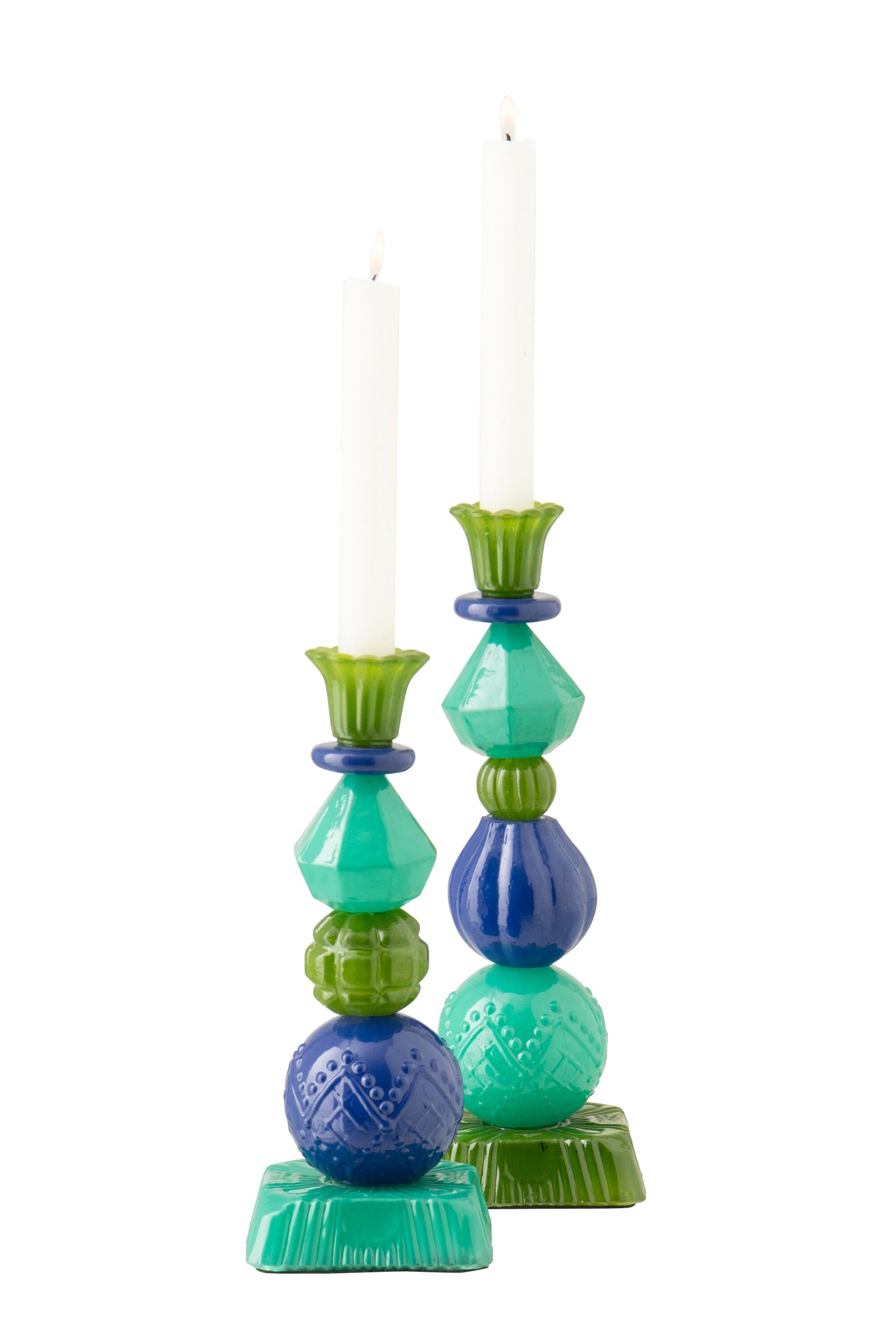 Kaarshouder Glas Azuurblauw/Blauw Large J-line