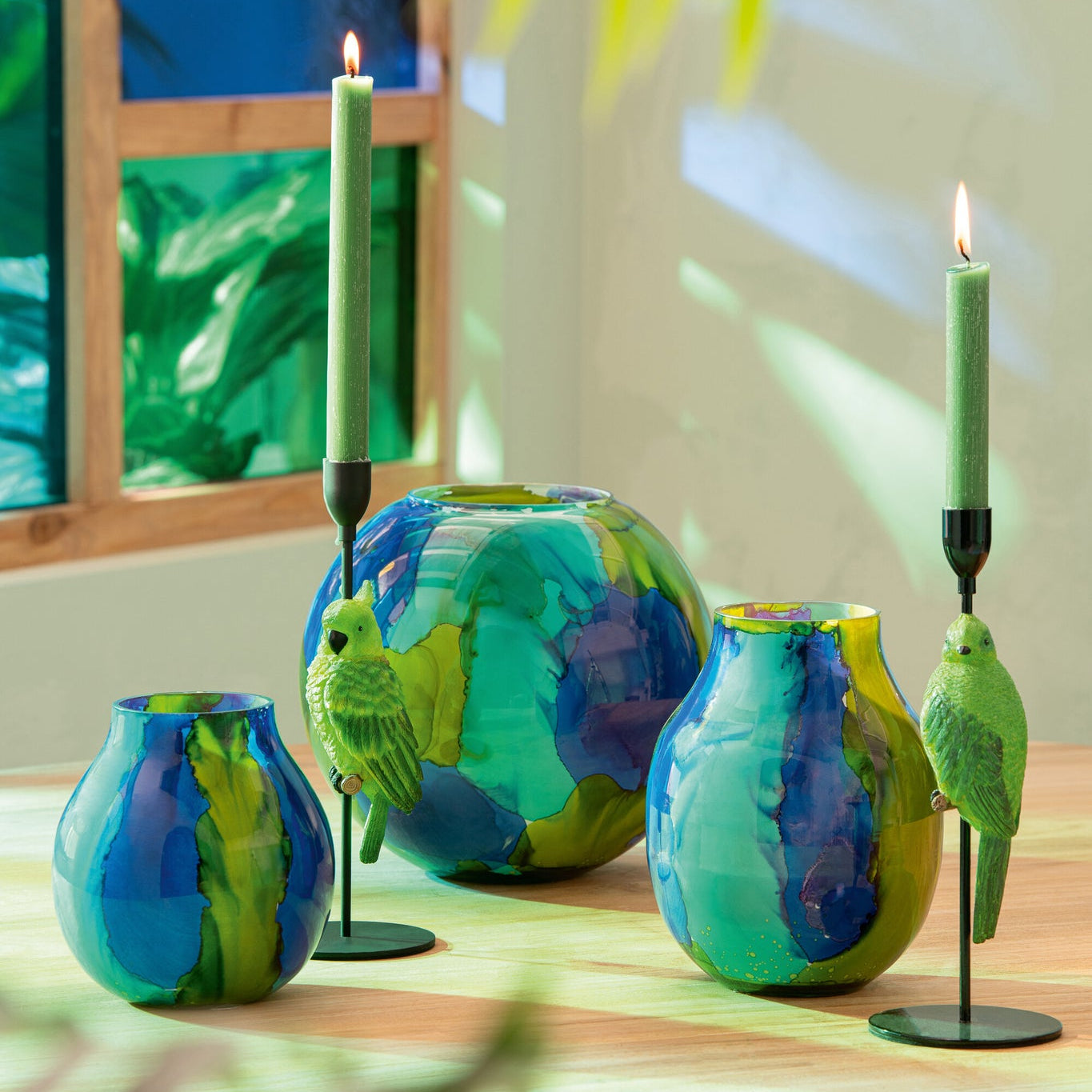 Vaas Glas Azuurblauw/Blauw Small J-Line