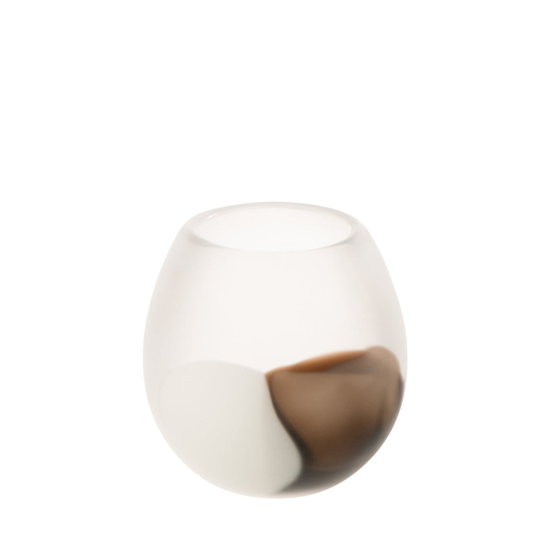 Windlicht Bal Glas Wit/Bruin Small J-Line