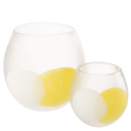 Windlicht Bal Glas Wit/Geel Large J-Line