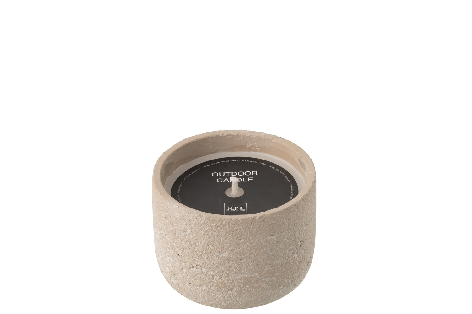 Buitenkaars 16h Rond Paraffine Lichtbeige Small J-line