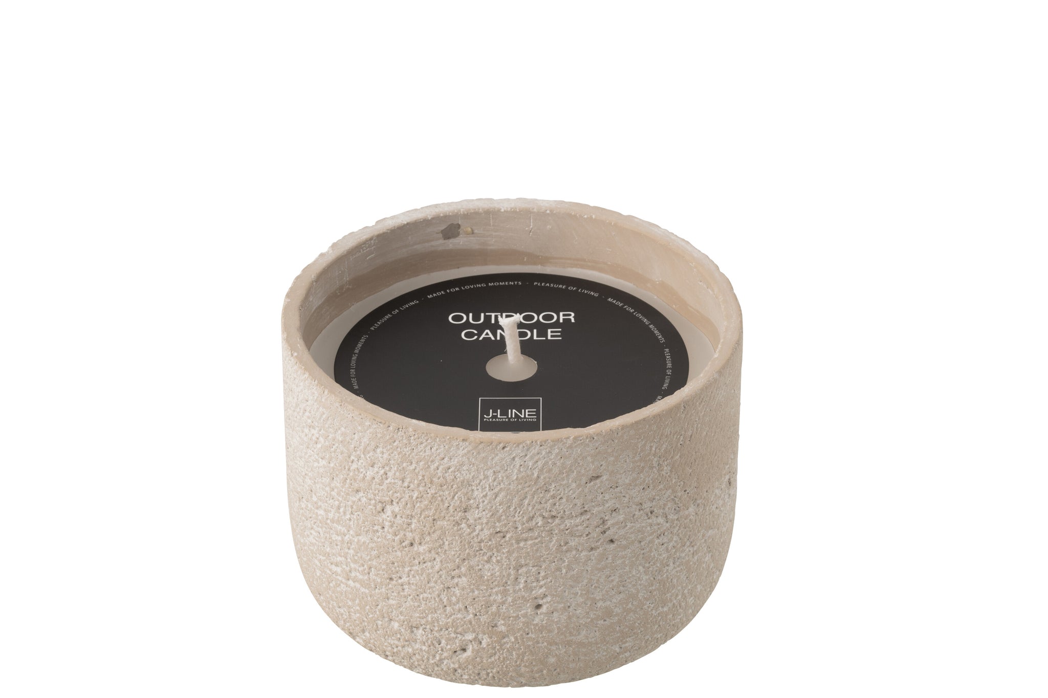 Buitenkaars 31h Rond Paraffine Lichtbeige Medium J-Line