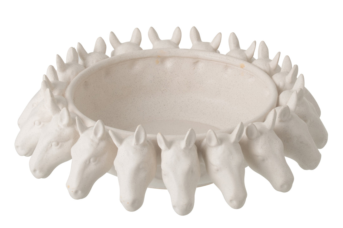 Decoratieve Keramische Schaal Paard Off-White J-Line