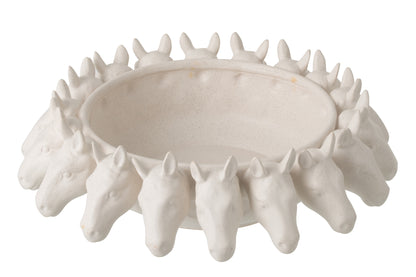 Decoratieve Keramische Schaal Paard Off-White J-Line