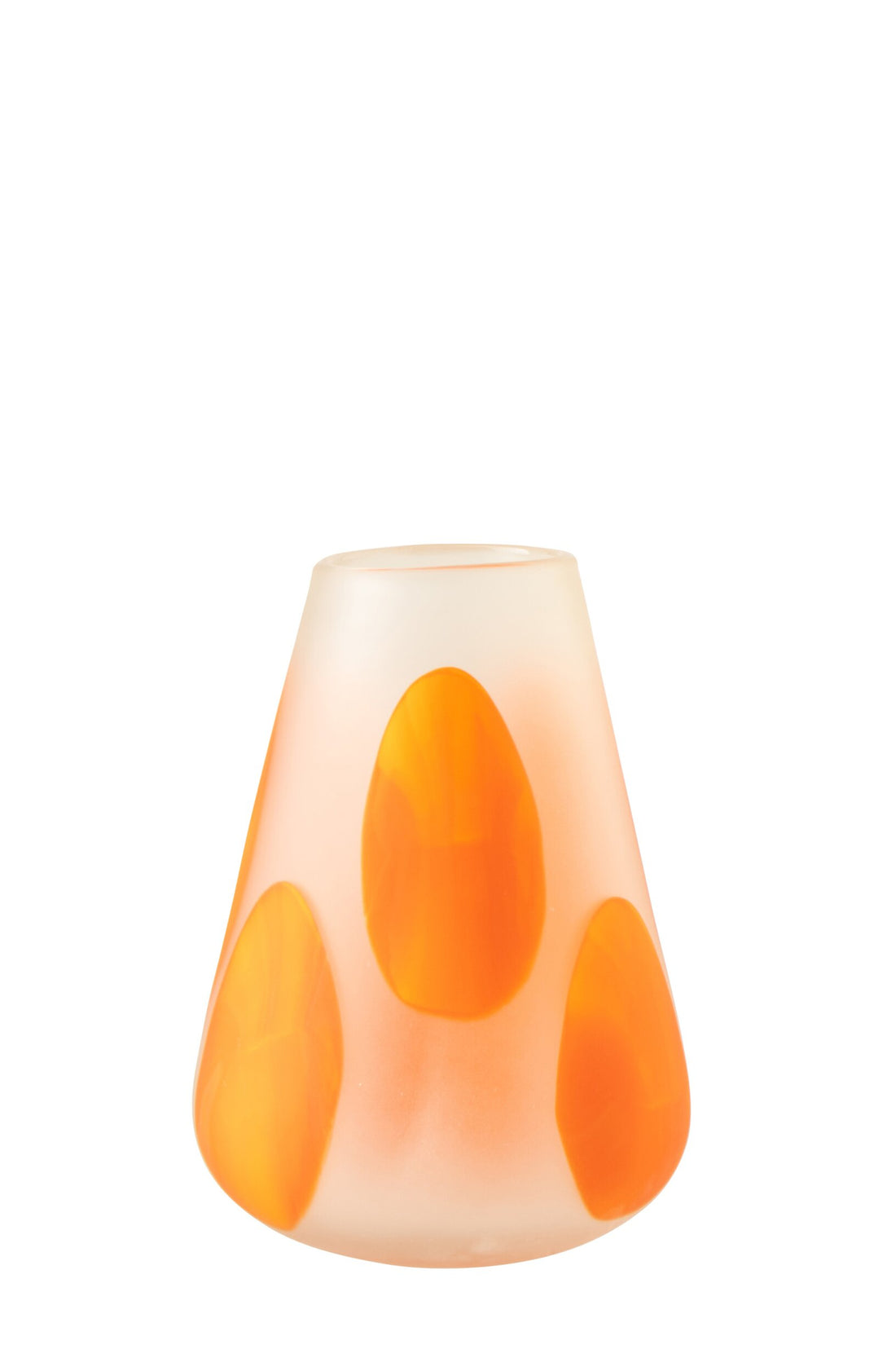 Windlicht Stippen Glas Donkeroranje/Transparant Small J-Line
