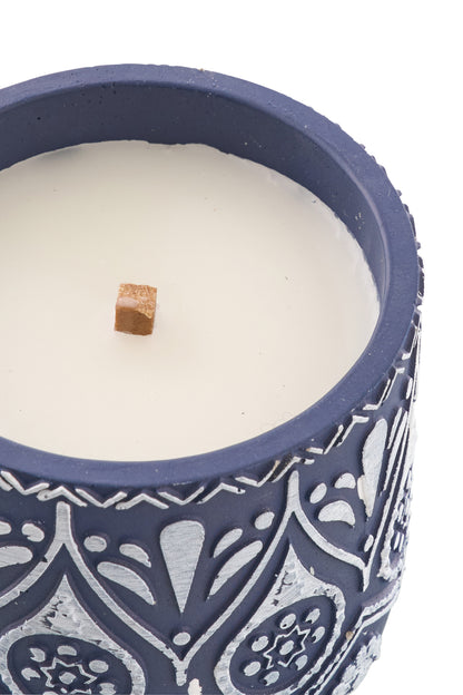 Outdoor Citronellakaars Blauw/Wit Medium J-Line