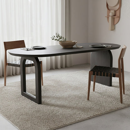 Bullnose Eettafel Mix Zwart 180cm Raw Materials