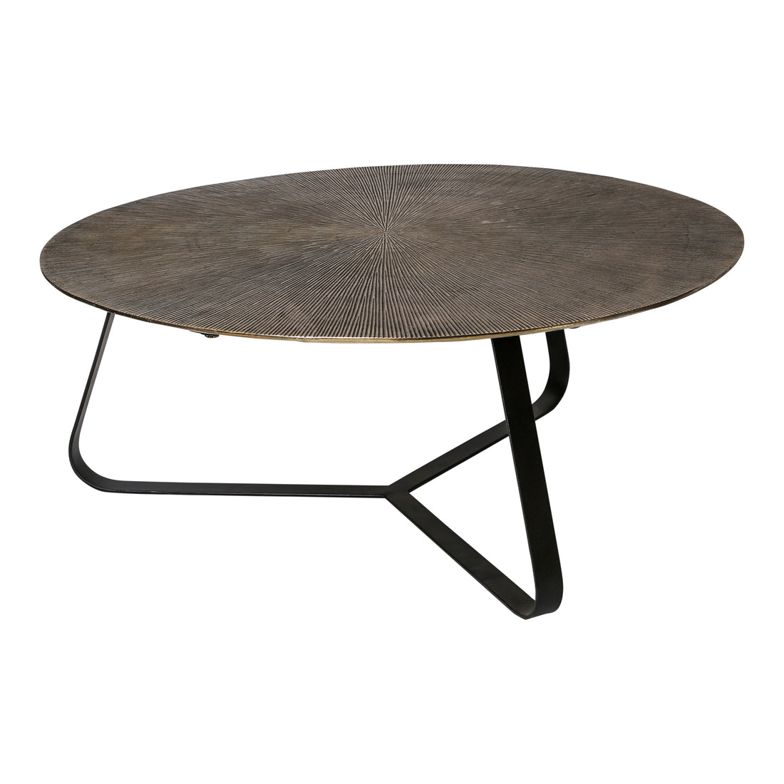 Kae Gold Alu Black Iron Round Coffee Table L PTMD