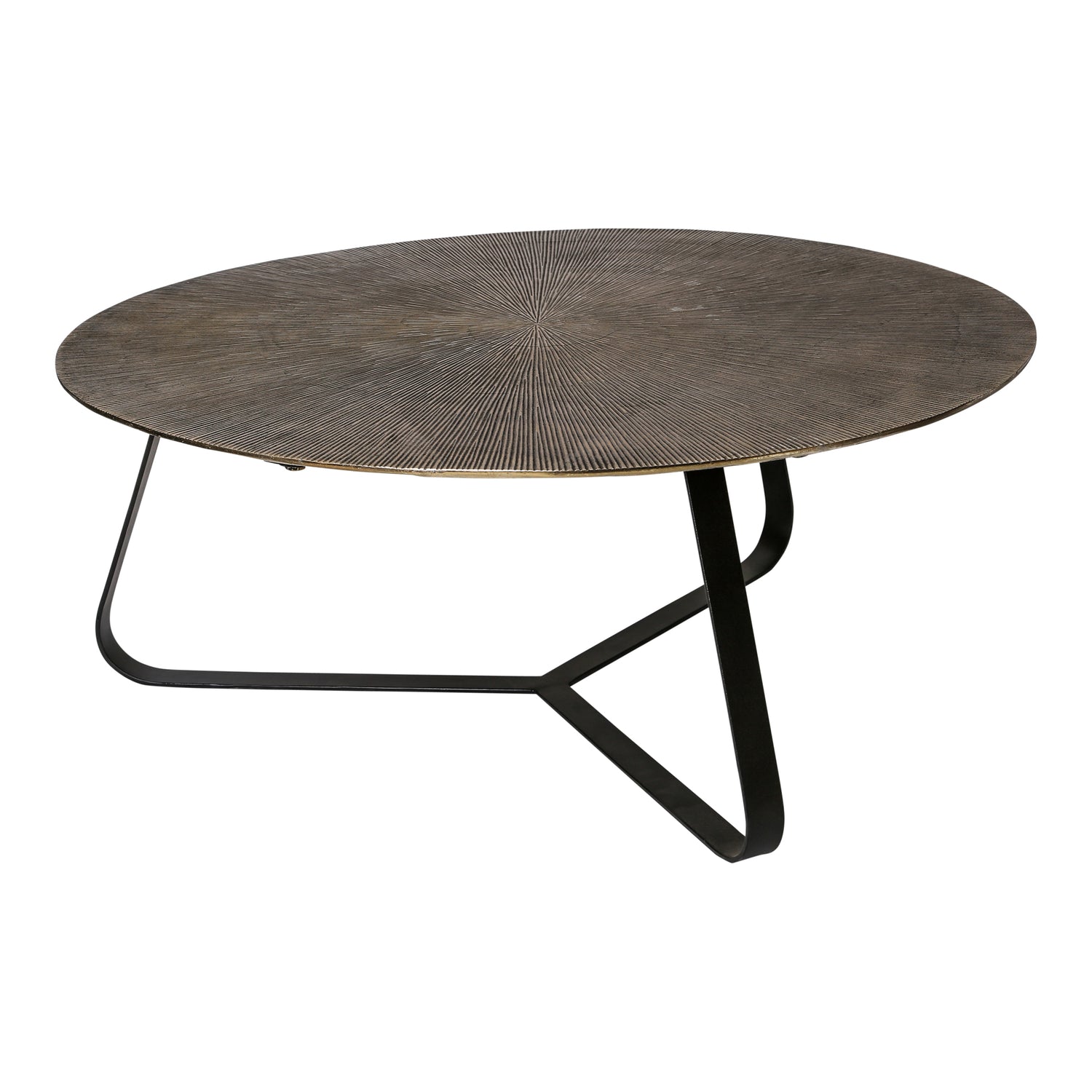Kae Gold Alu Black Iron Round Coffee Table L PTMD