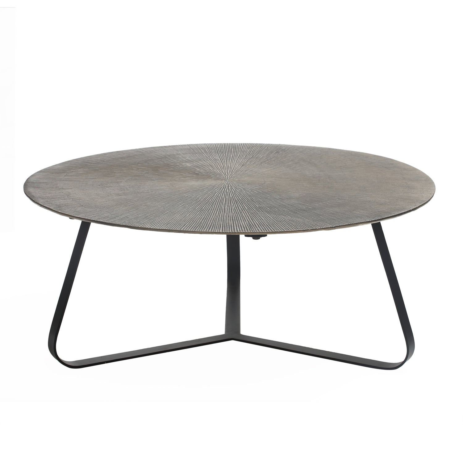 Kae Gold Alu Black Iron Round Coffee Table L PTMD