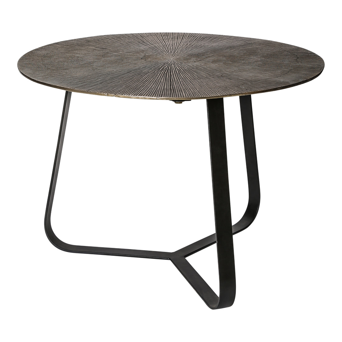 Kae Gold Alu Black Iron Round Coffee Table M PTMD