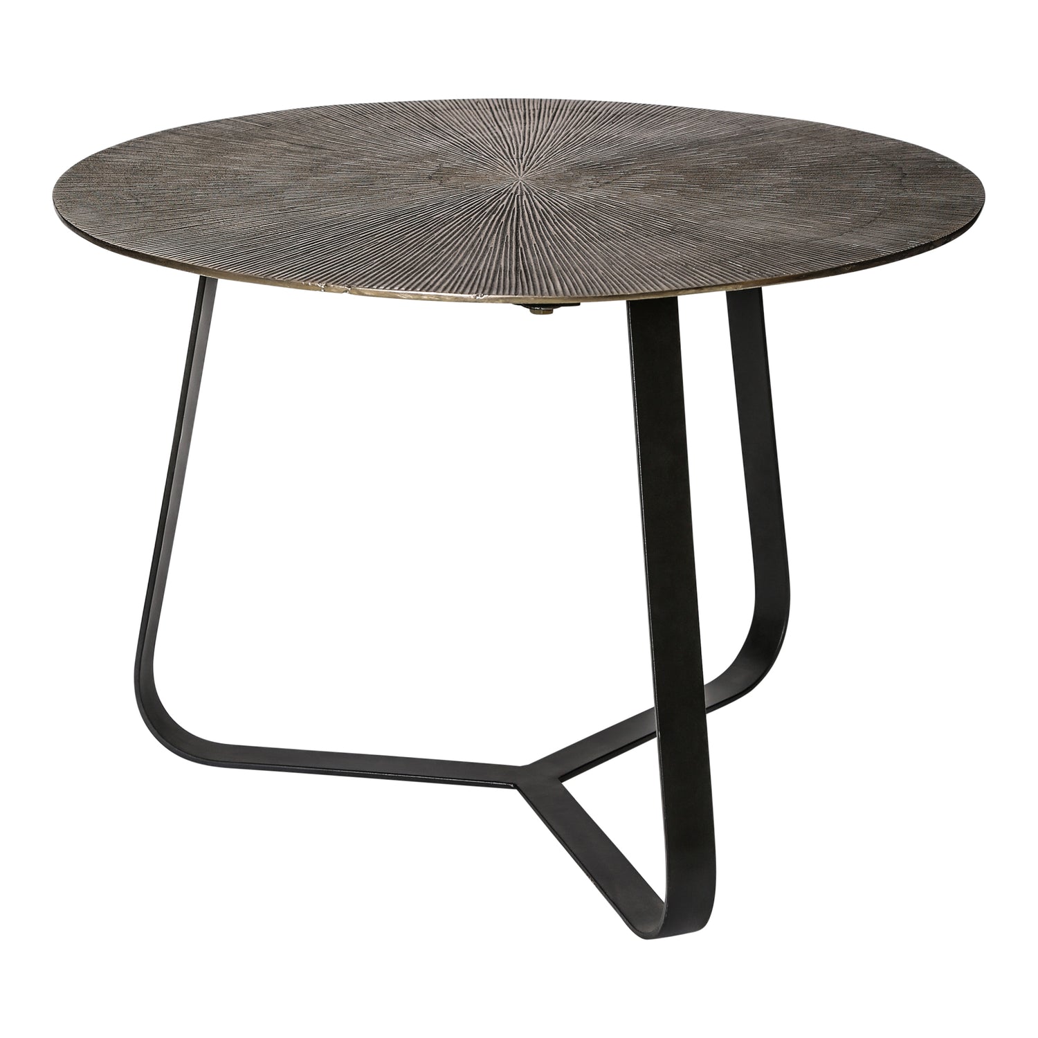 Kae Gold Alu Black Iron Round Coffee Table M PTMD