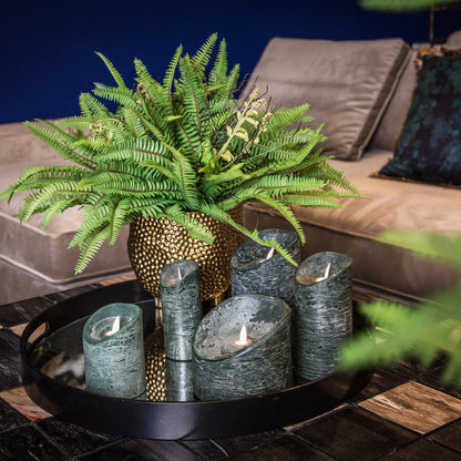 Set van 5 LED Kaarsen Rustic Dark Green PTMD