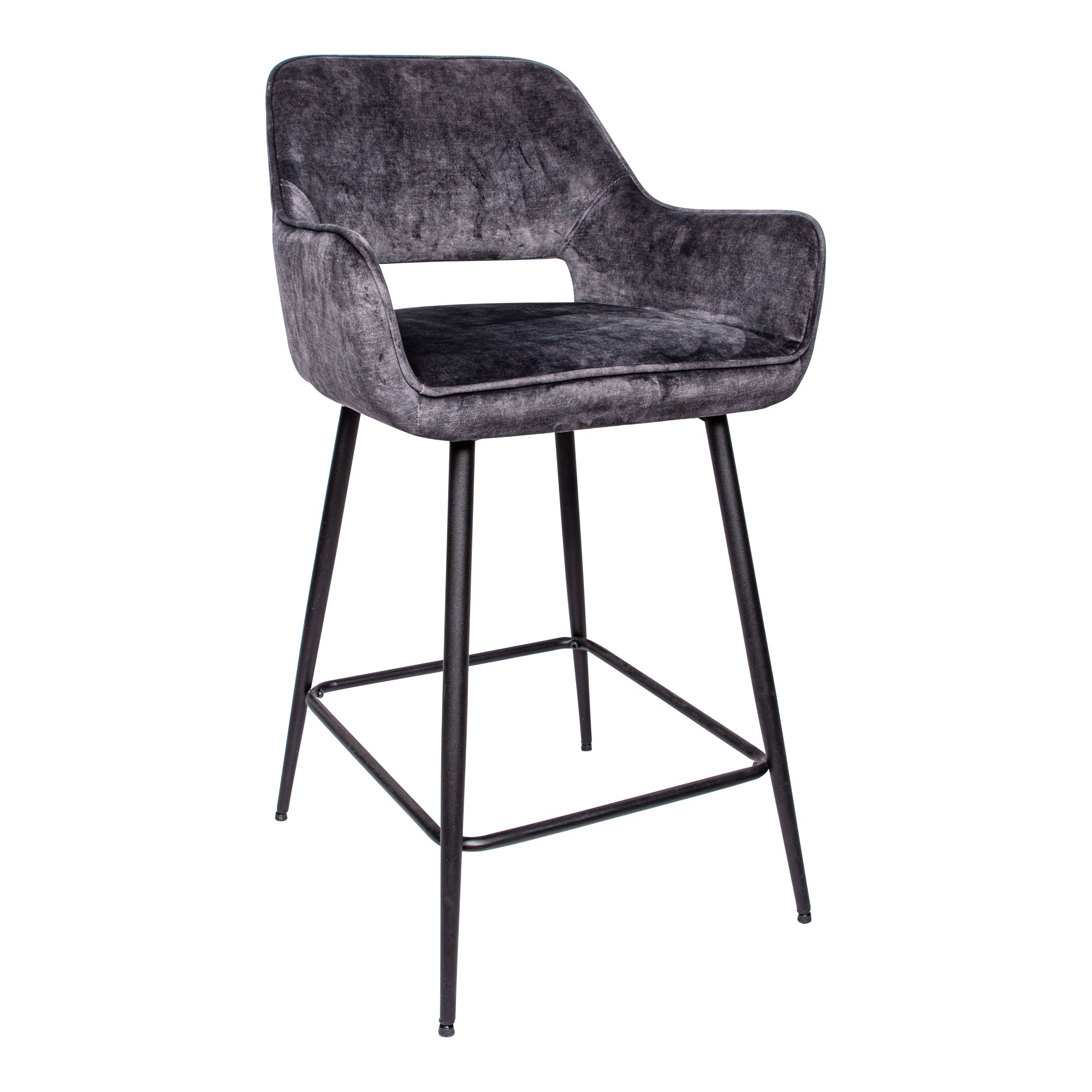 Barstoel Fal Low Velvet Antraciet Set Van 2 PTMD