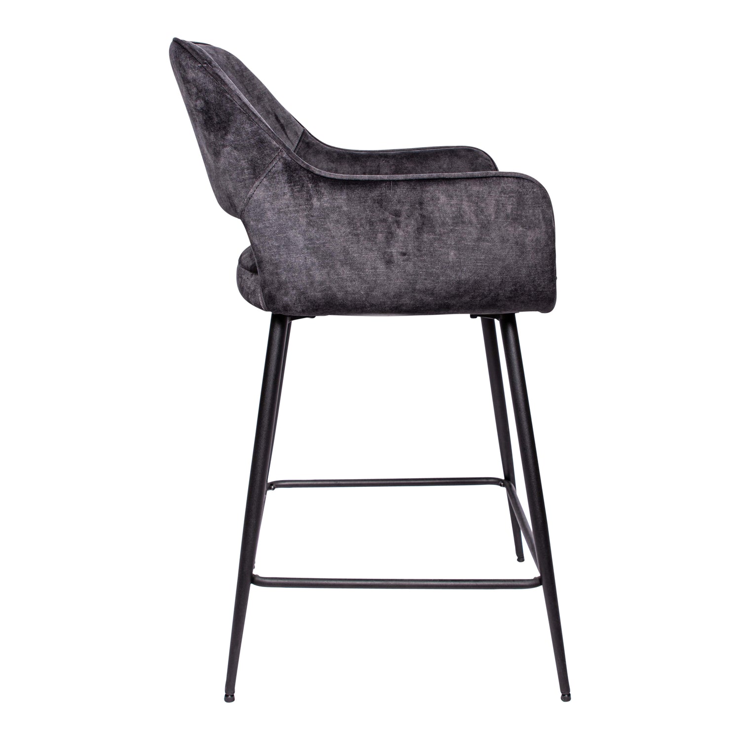 Barstoel Fal Low Velvet Antraciet Set Van 2 PTMD