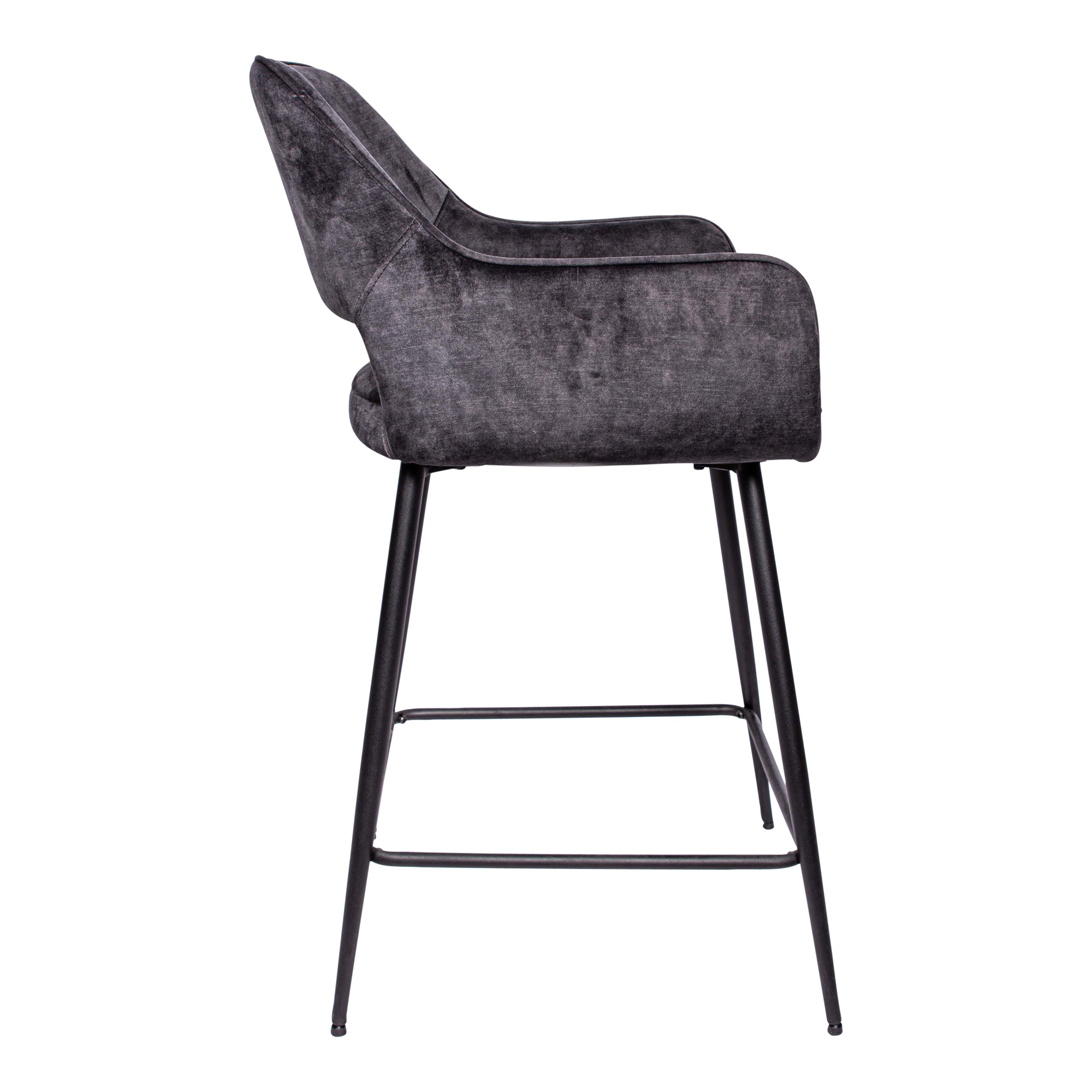 Barstoel Fal Low Velvet Antraciet Set Van 2 PTMD
