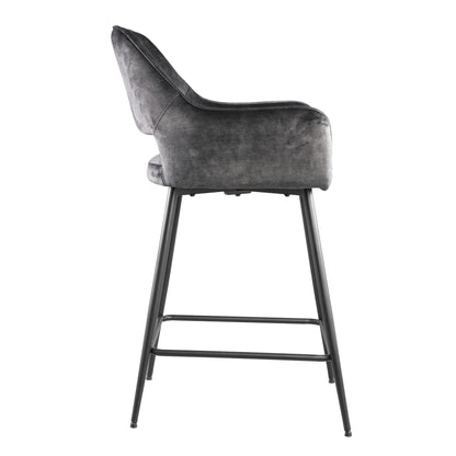 Barstoel Fal Low Velvet Antraciet Set Van 2 PTMD