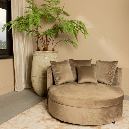 Fayen Fauteuil - Ø121x68cm - Velvet - Zand PTMD