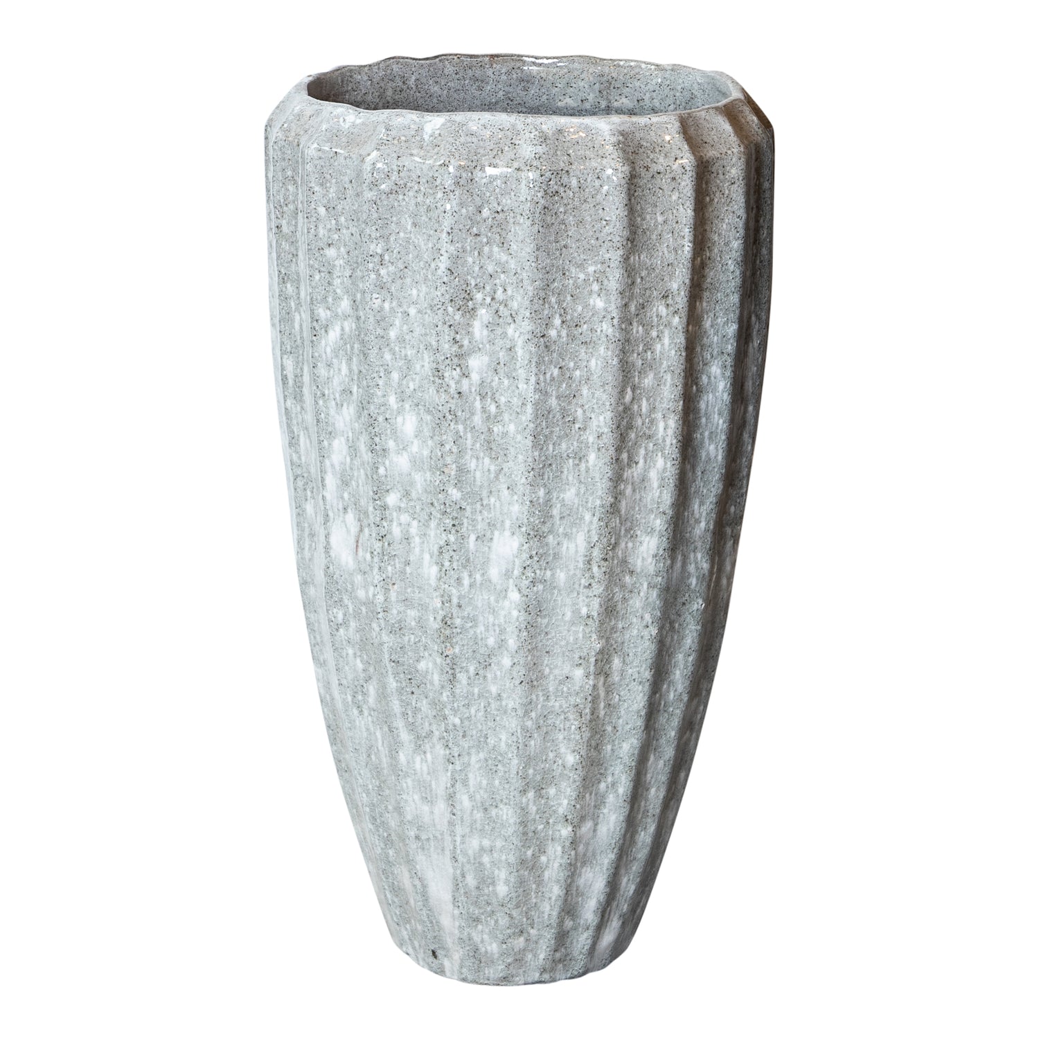 Witte Keramiek Bloempot Olver Small Ø48x90cm PTMD