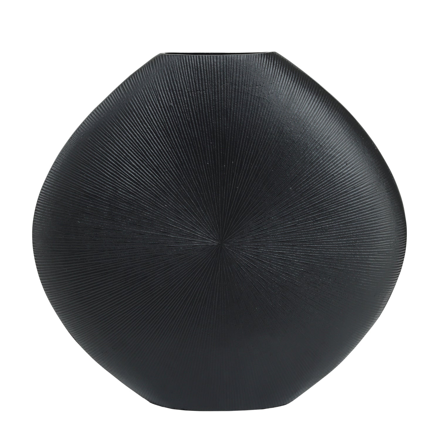 Tiro Black Aluminium Pot Ovaal Stripe Pattern PTMD
