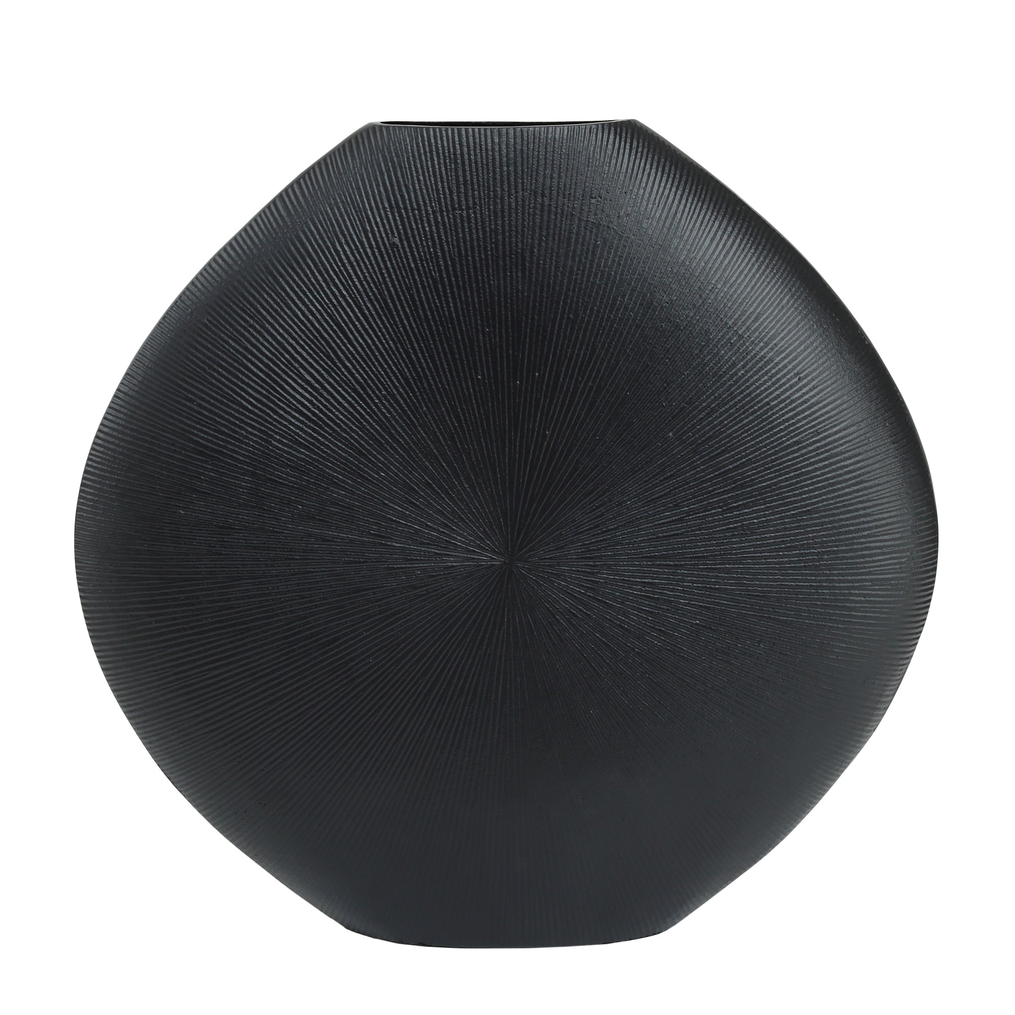 Tiro Black Aluminium Pot Ovaal Stripe Pattern PTMD