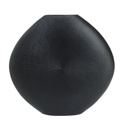 Tiro Black Aluminium Pot Ovaal Stripe Pattern PTMD