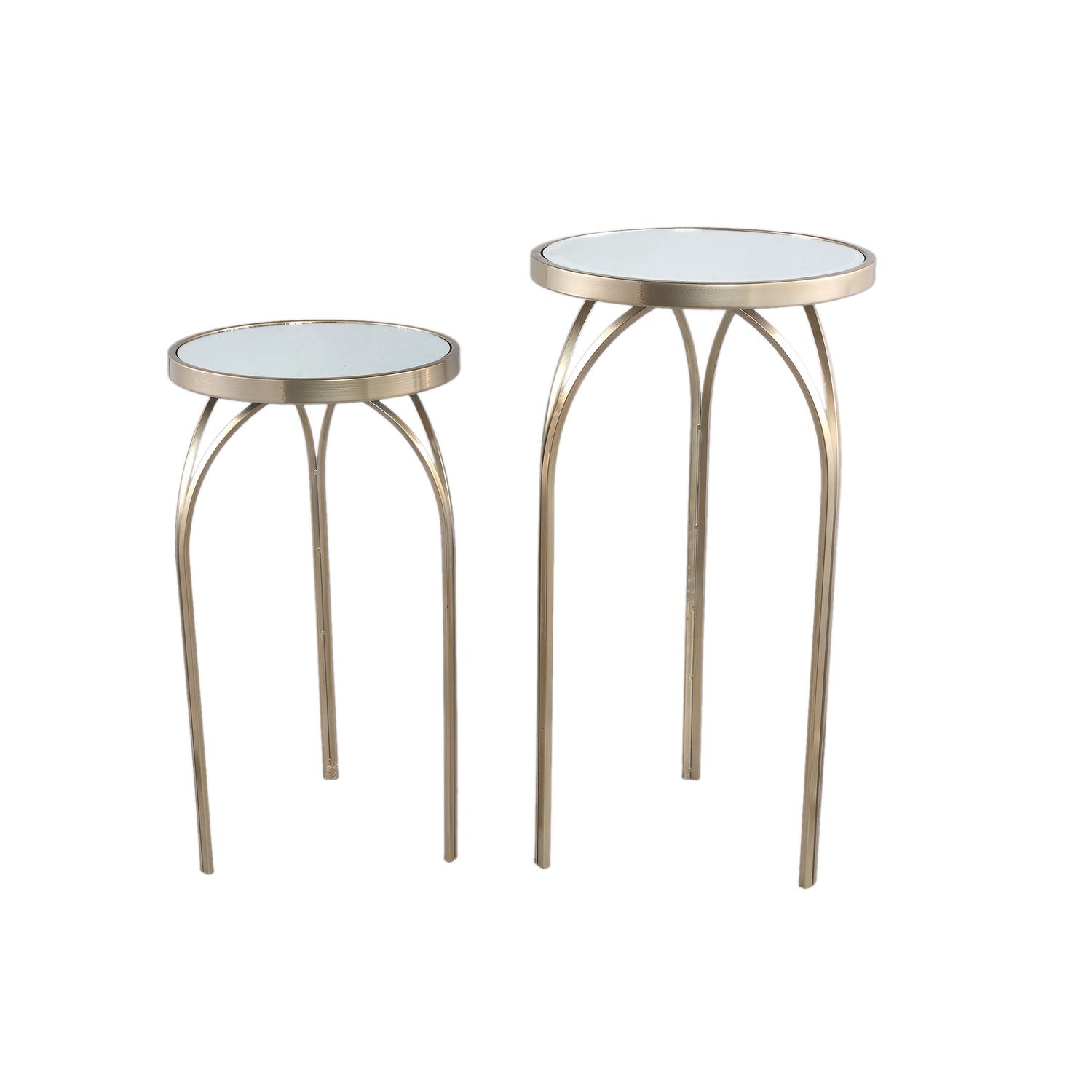 Rikka Gold iron fairy sidetable mirror top Set van 2 PTMD