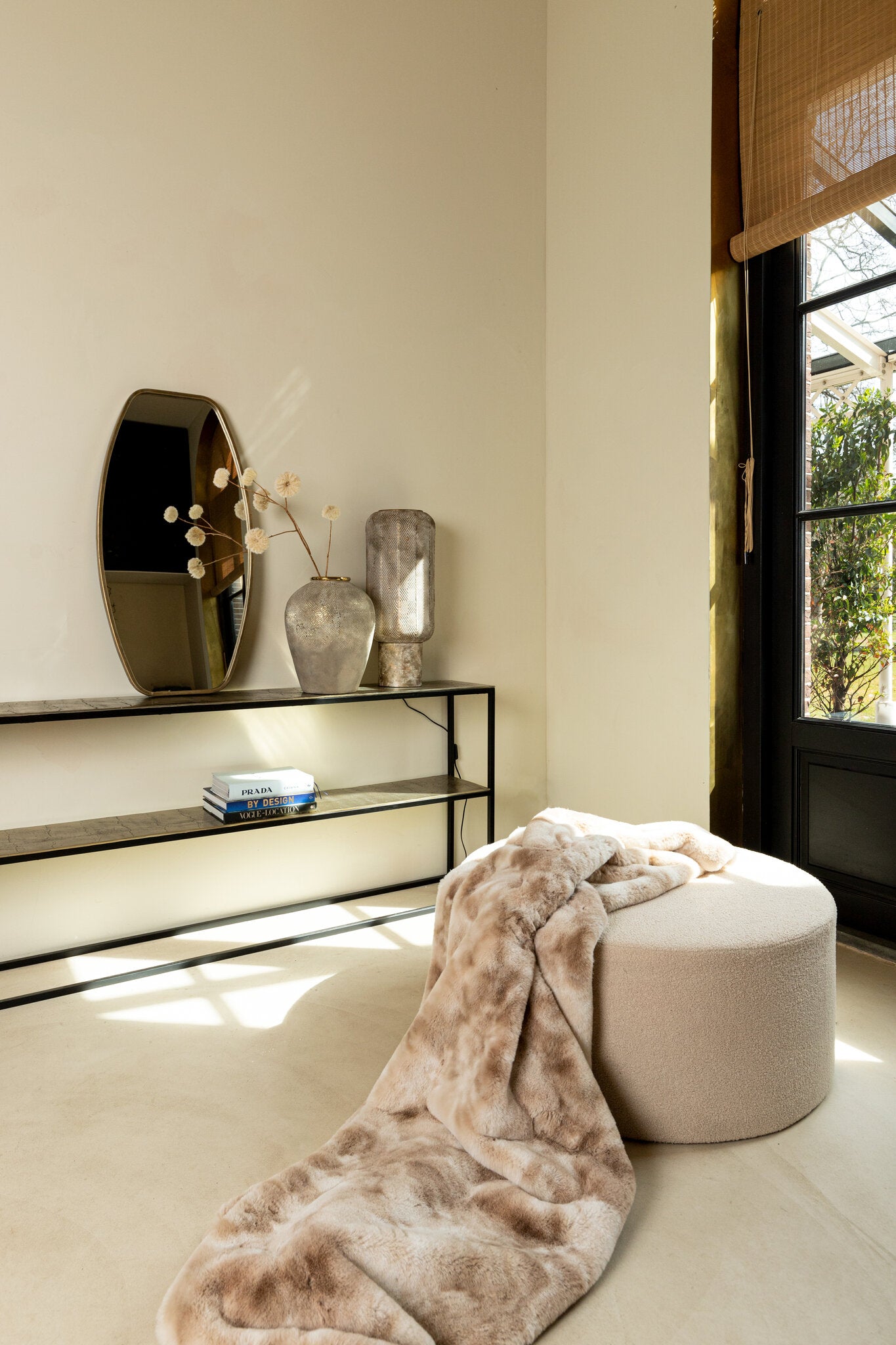 Linde Plaid Beige Fluweel 150x200cm PTMD