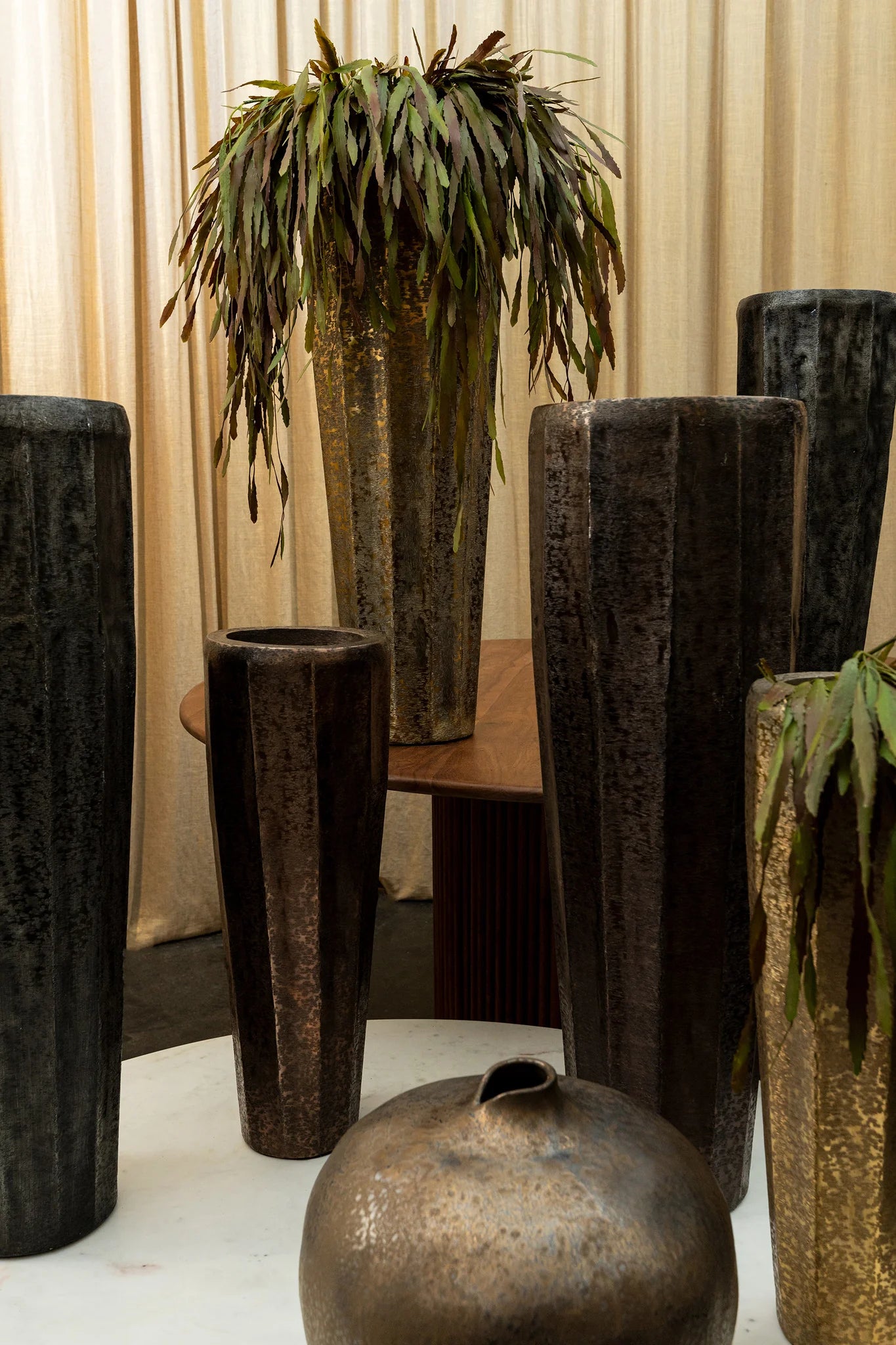 Bloempot Adiane Geborsteld Messing Small PTMD