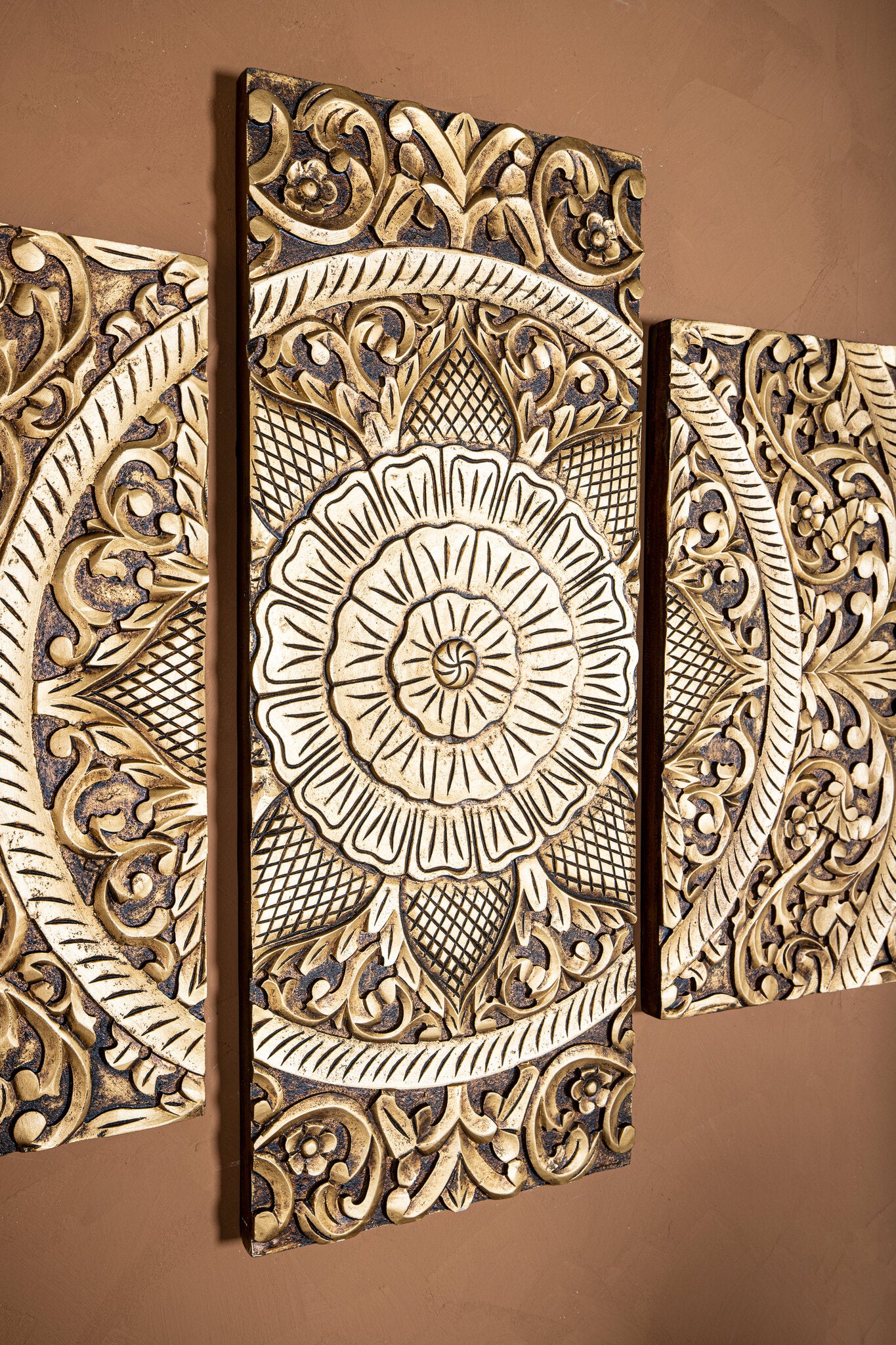 Wandpaneel Sharlene - 180x90cm - MDF - Goud PTMD