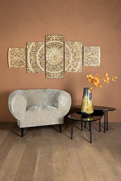 Wandpaneel Sharlene - 180x90cm - MDF - Goud PTMD
