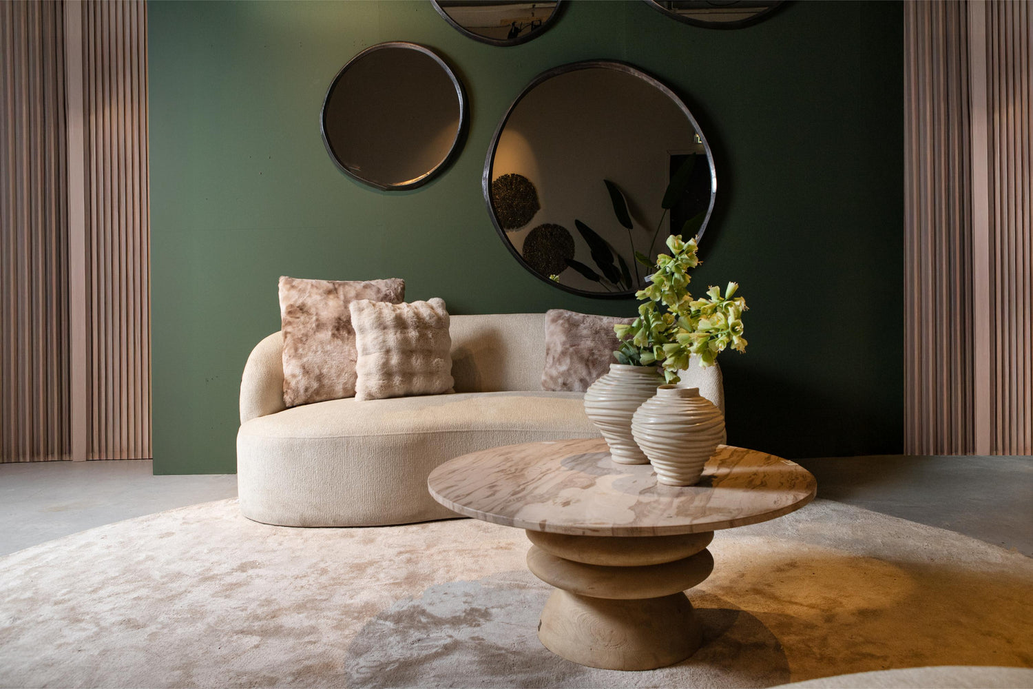 Bohne Cream 9901 Nanci Fabric 2 Seater Sofa PTMD