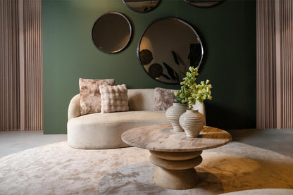 Bohne Cream 9901 Nanci Fabric 2 Seater Sofa PTMD