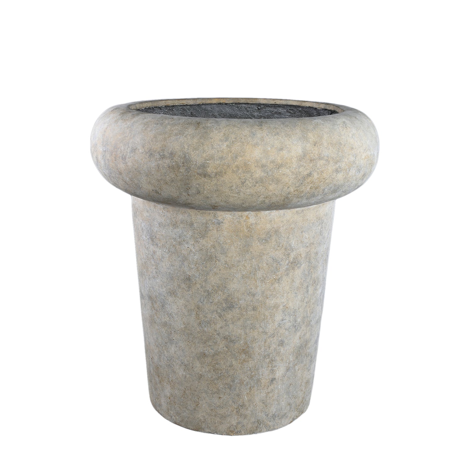Megga Brown Big Brushed Cement Pot Thick Border 90x80cm PTMD