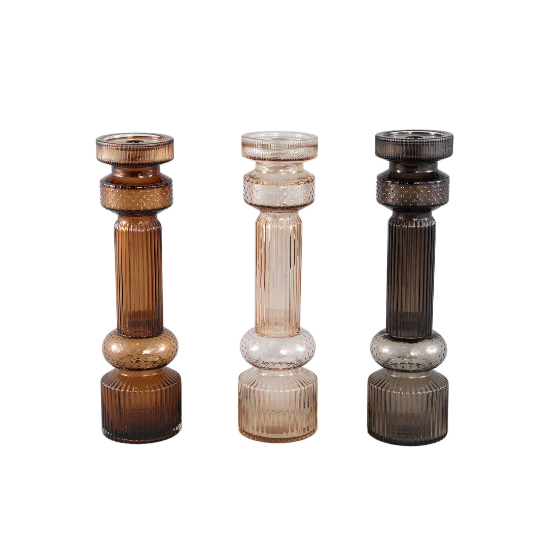 Fadri Grey Glass Candle Holder L PTMD