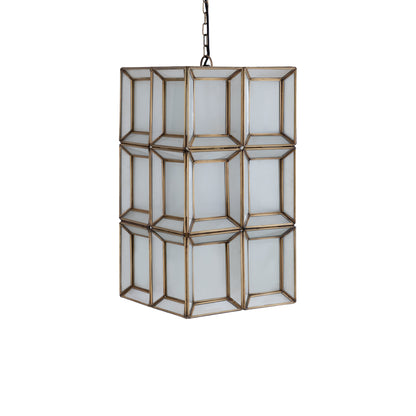 Layra White Milk Glass Hanging Lamp Antique PTMD