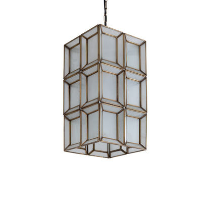 Layra White Milk Glass Hanging Lamp Antique PTMD
