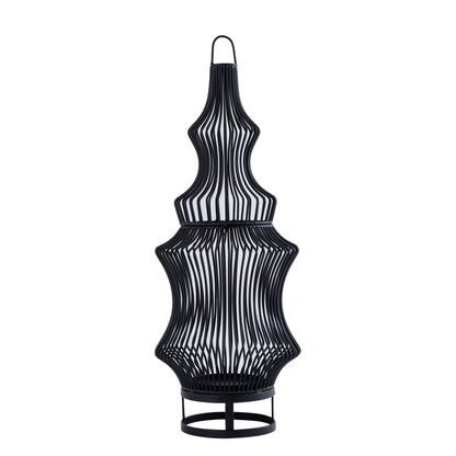 Tobin Lantaarn - 23x23x60 cm - Ijzer - Zwart PTMD