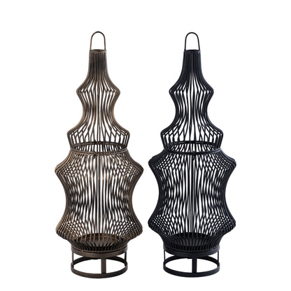 Tobin Lantaarn - 23x23x60 cm - Ijzer - Zwart PTMD