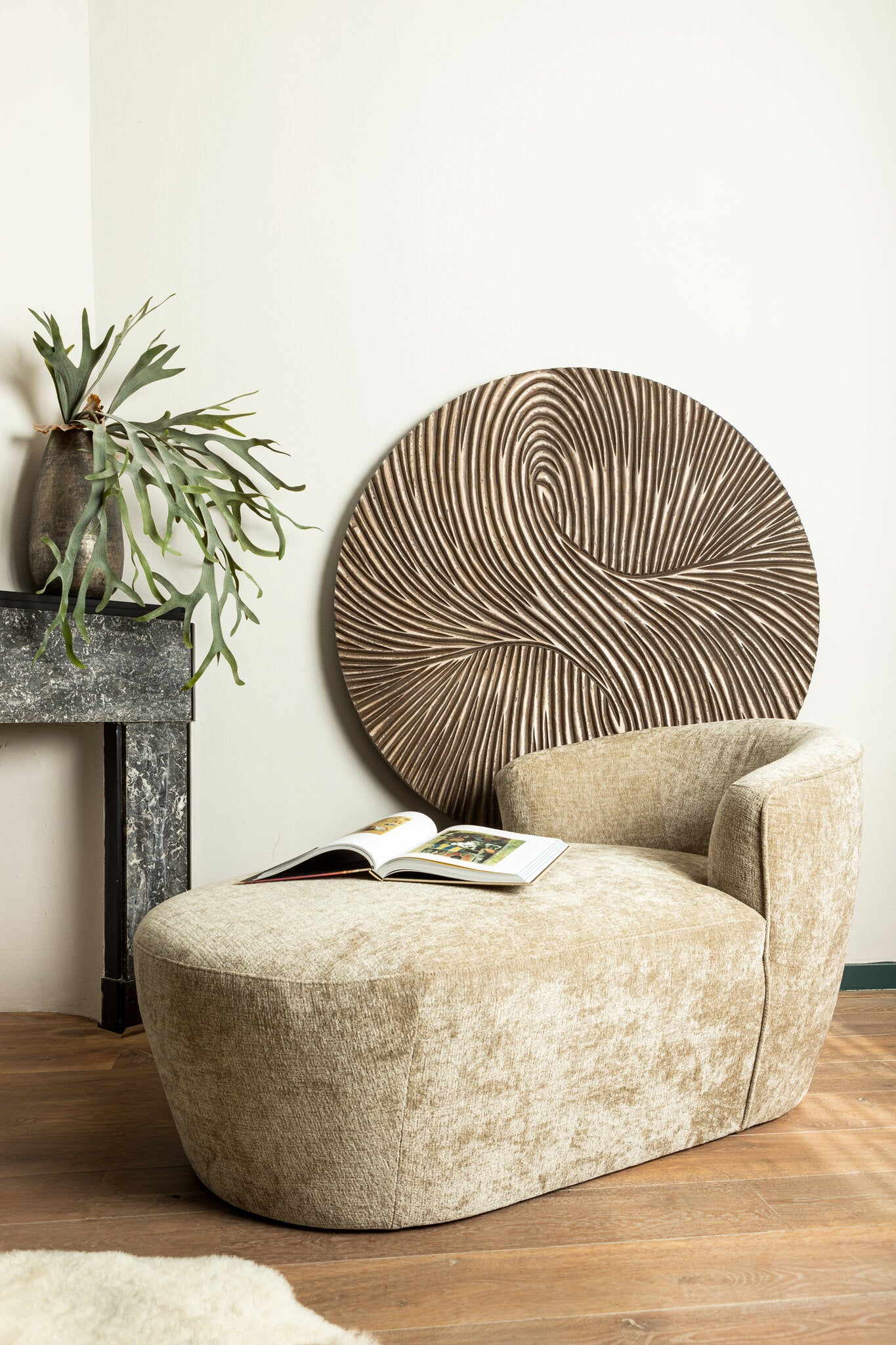 Wandpaneel Wiktor M - Ø120cm - MDF - Bruin PTMD