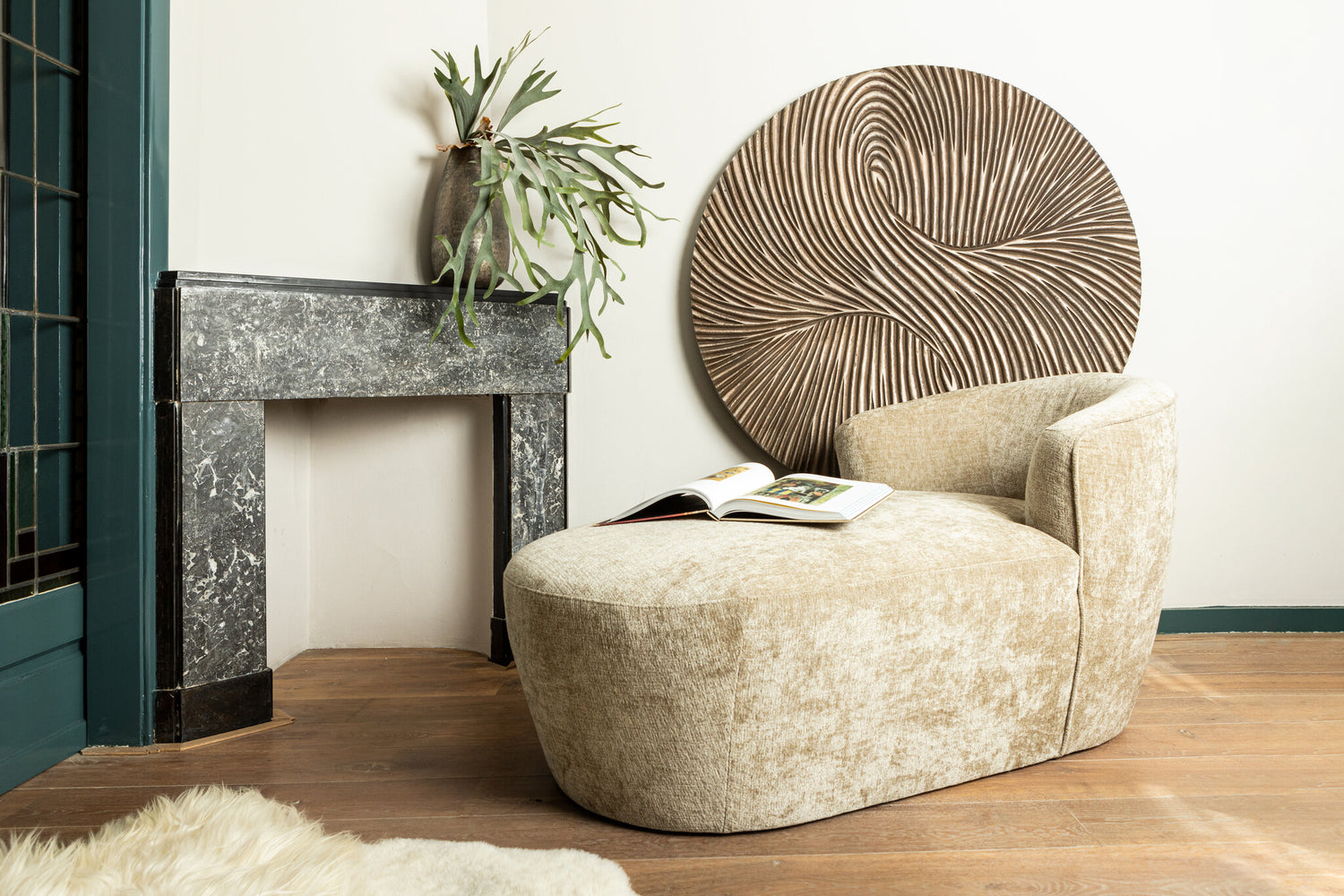 Wandpaneel Wiktor M - Ø120cm - MDF - Bruin PTMD