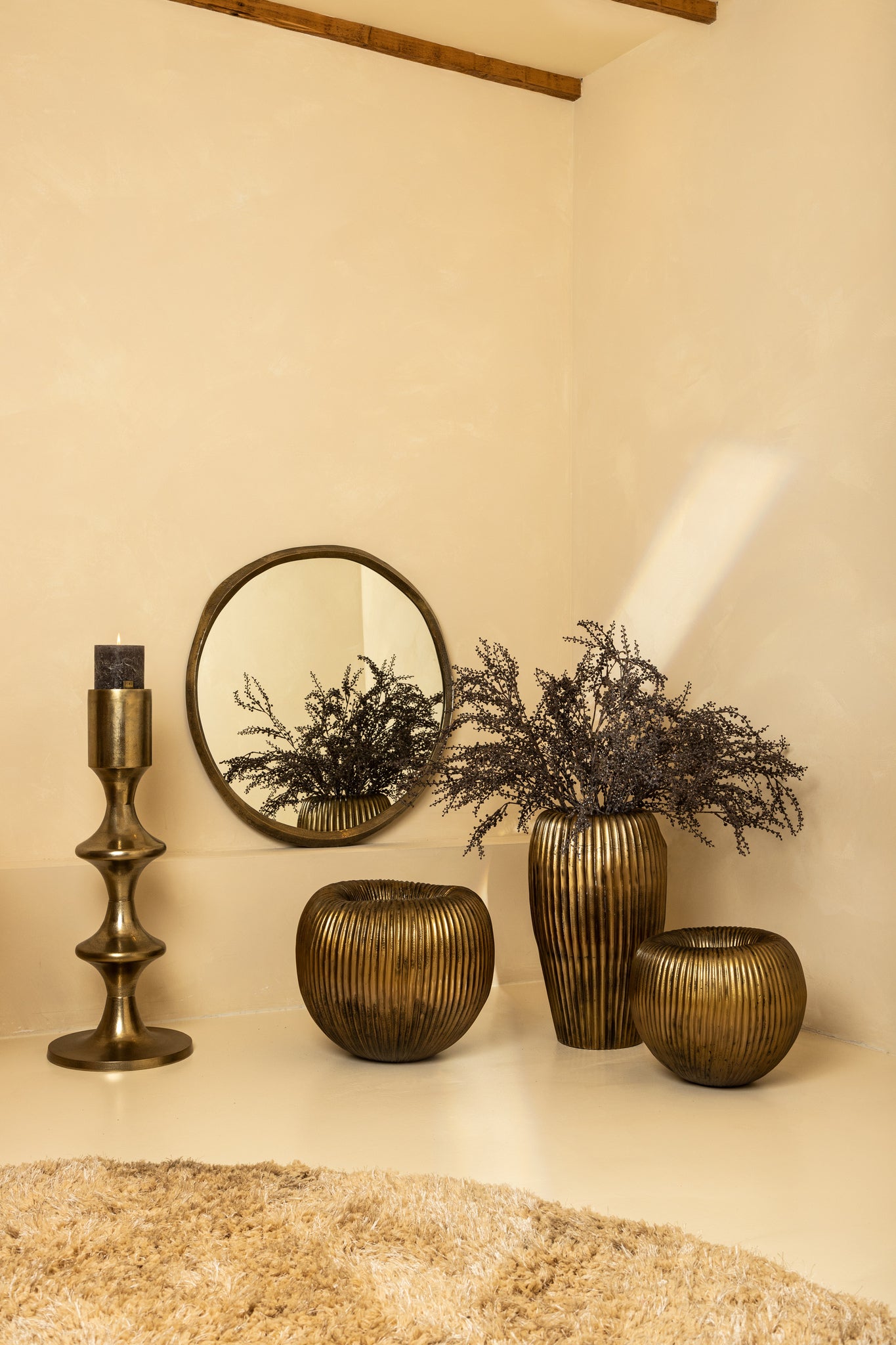 Limara Spiegel - 75x75x2 cm - Aluminium - Messing PTMD