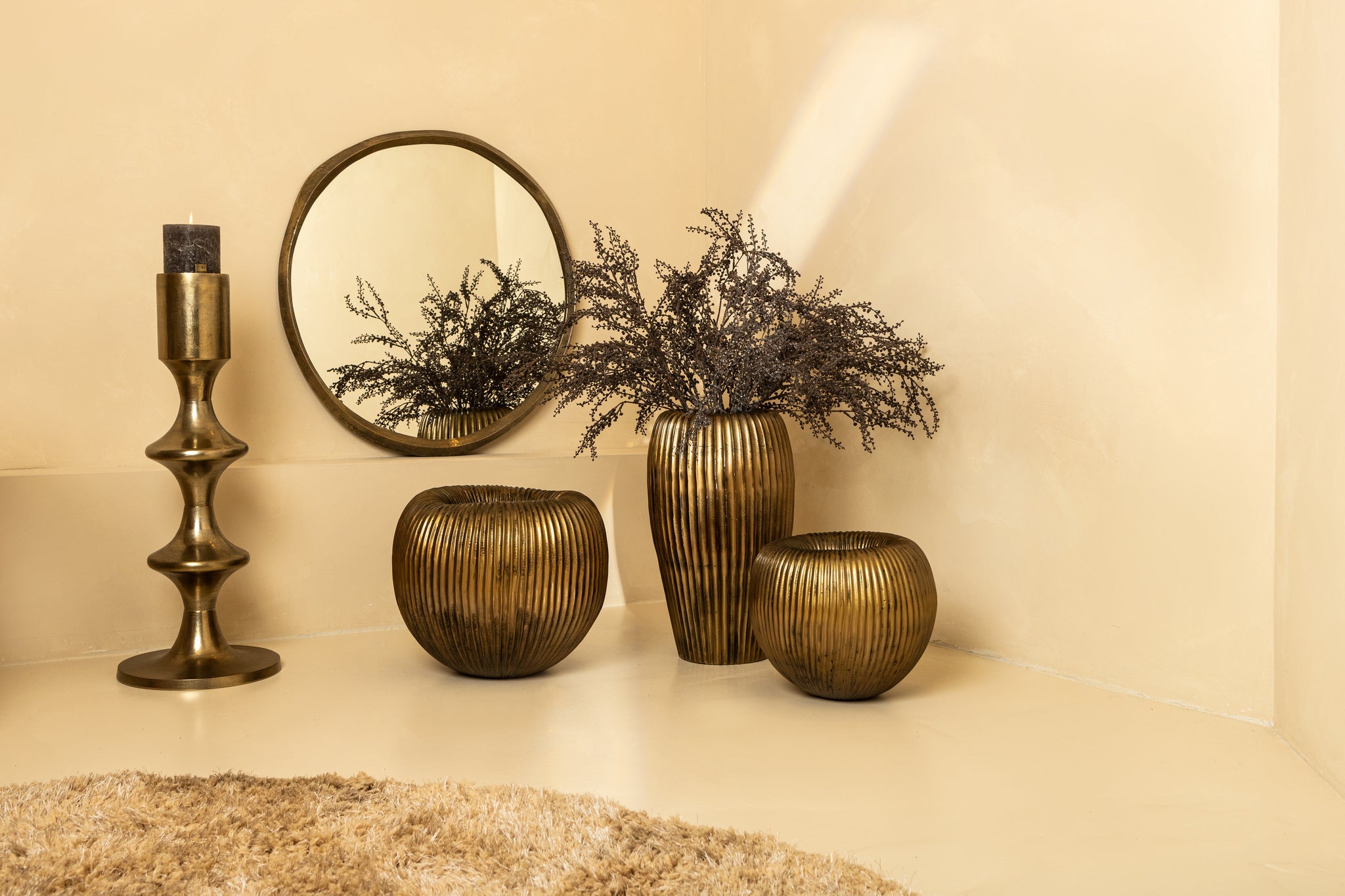 Limara Spiegel - 75x75x2 cm - Aluminium - Messing PTMD