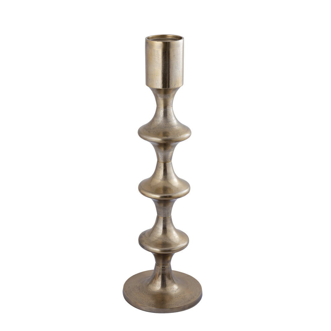 Taika Gold alu round Kandelaar tabs H92cm PTMD